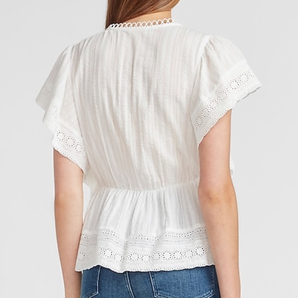Express Vneck Top with Lace Detail - Picture 2 of 4